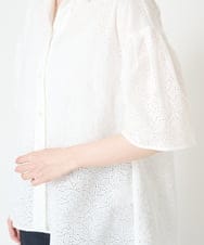 PRBHW17390 CHRISTIAN AUJARD(クリスチャン・オジャール) アイレット刺繍ブラウス ホワイト
