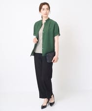 PRBHX45290 CHRISTIAN AUJARD(クリスチャン・オジャール) [ドライタッチ]シルク混シアーブラウス グリーン