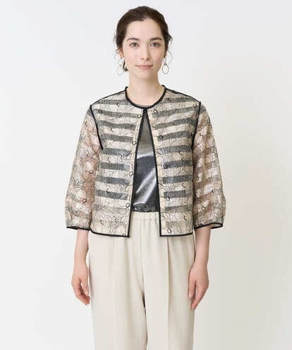 PRBJB01500 CHRISTIAN AUJARD レースエンブロイダリーブラウス