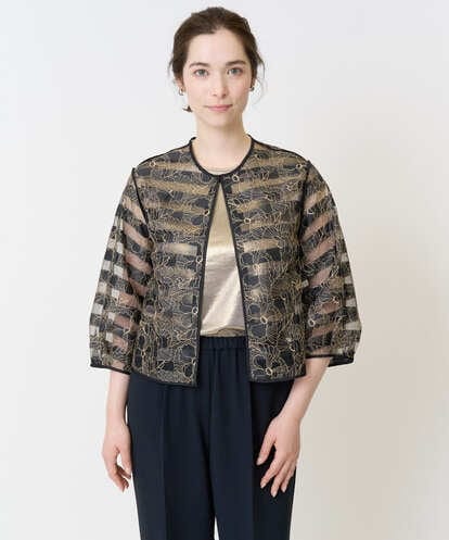 PRBJB01500 CHRISTIAN AUJARD レースエンブロイダリーブラウス