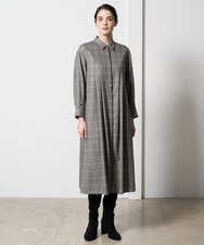 PREAD31720 CHRISTIAN AUJARD(クリスチャン・オジャール) グレンチェックワンピース ブラウン系