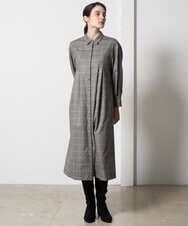 PREAD31720 CHRISTIAN AUJARD(クリスチャン・オジャール) グレンチェックワンピース ブラウン系