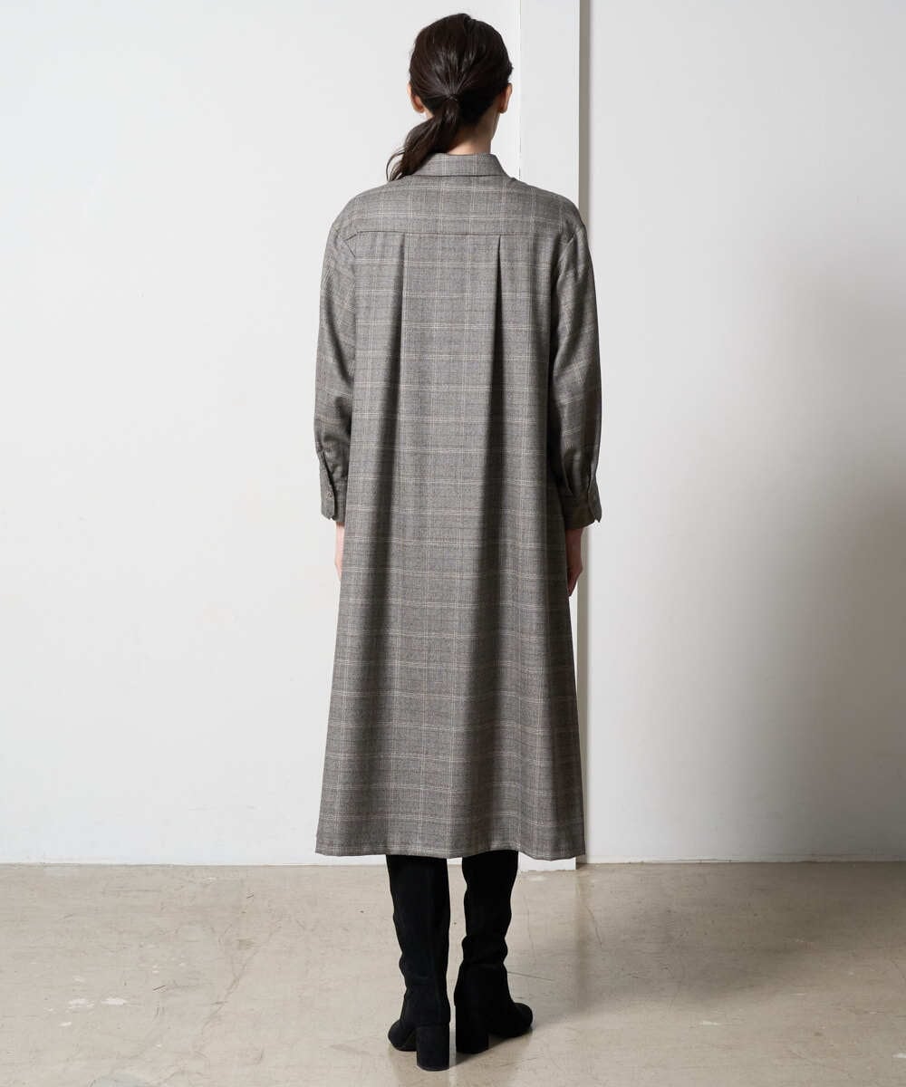 PREAD31720 CHRISTIAN AUJARD(クリスチャン・オジャール) グレンチェックワンピース ブラウン系