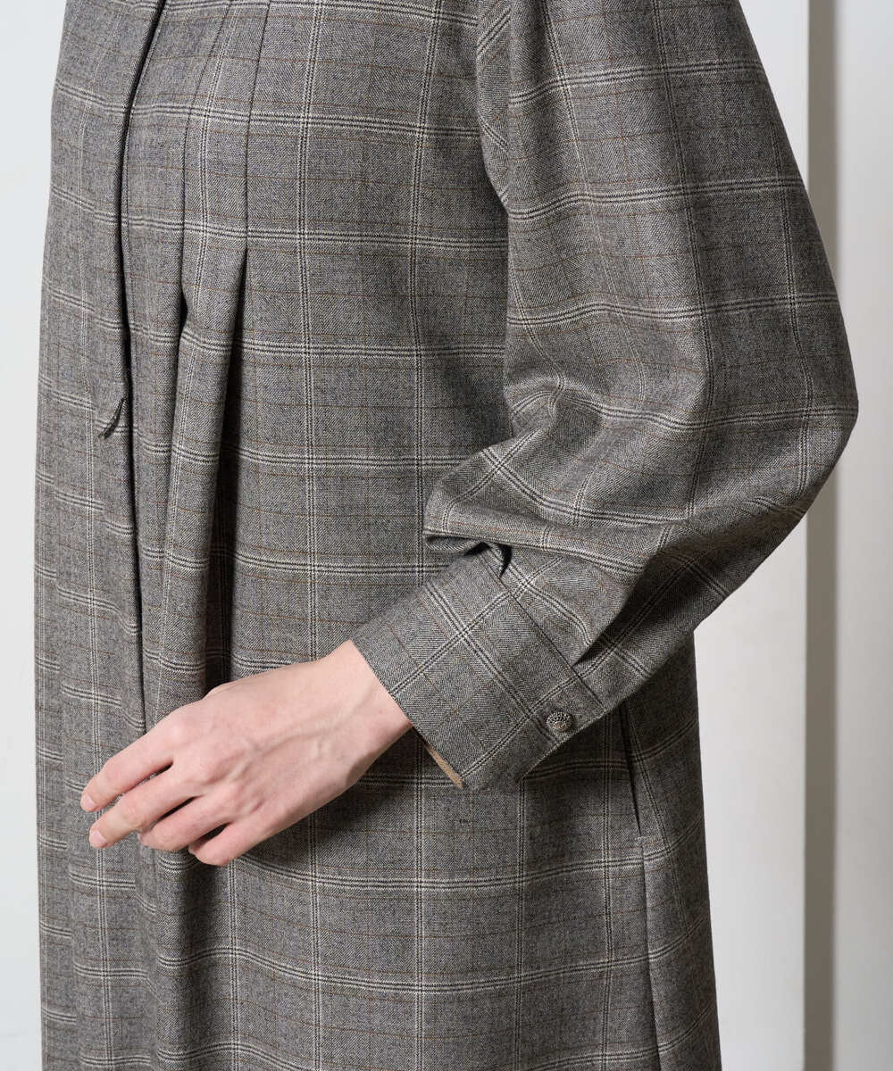 PREAD31720 CHRISTIAN AUJARD(クリスチャン・オジャール) グレンチェックワンピース ブラウン系