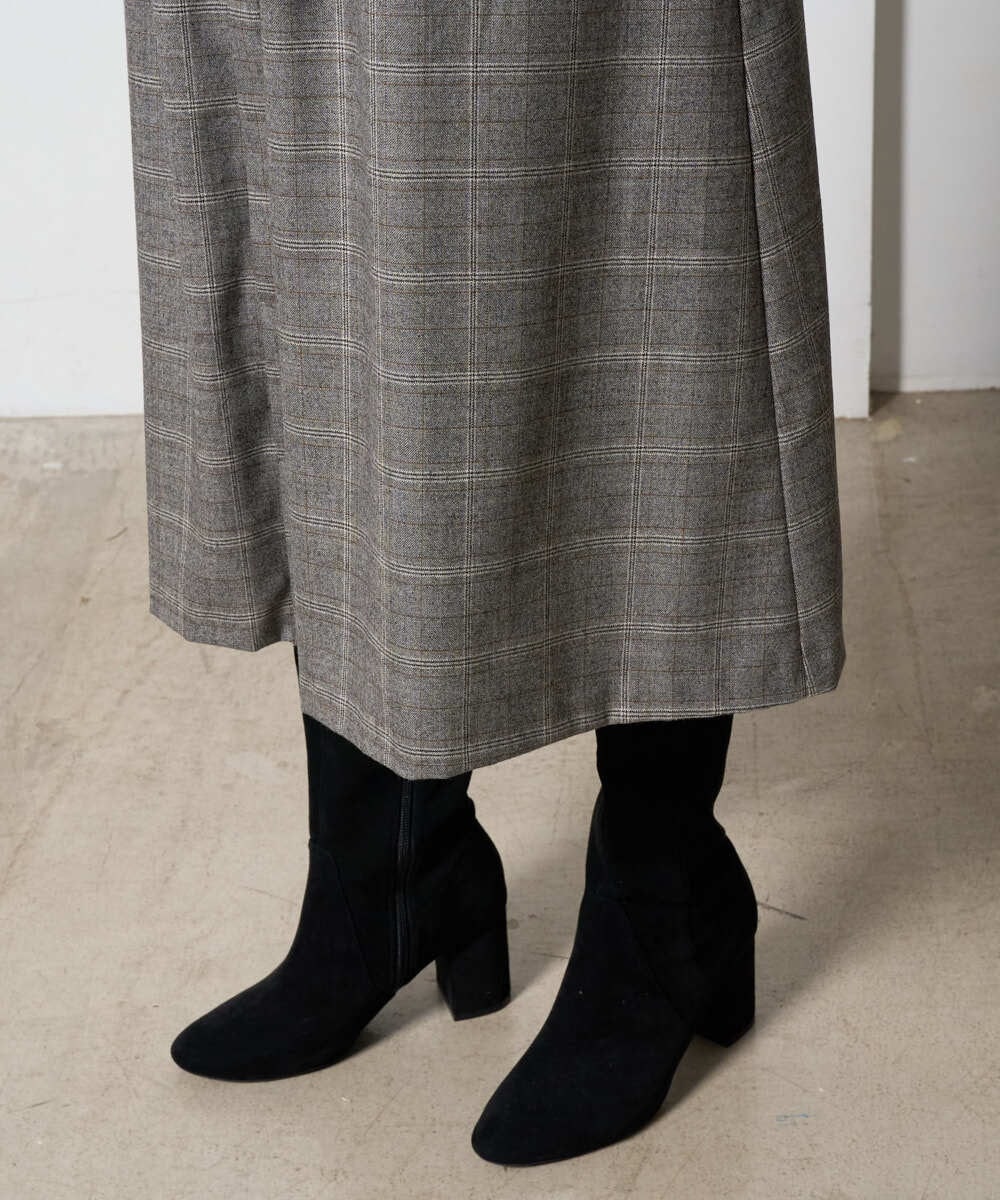 PREAD31720 CHRISTIAN AUJARD(クリスチャン・オジャール) グレンチェックワンピース ブラウン系