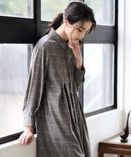 PREAD31720 CHRISTIAN AUJARD(クリスチャン・オジャール) グレンチェックワンピース ブラウン系