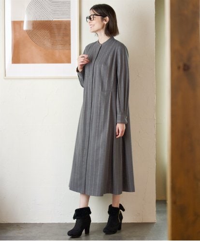 PREAG50720 CHRISTIAN AUJARD フラノラメストライプワンピース