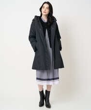 PRECD04690 CHRISTIAN AUJARD(クリスチャン・オジャール) 棒タイ付プリントワンピース ネイビー系