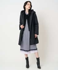 PRECD04690 CHRISTIAN AUJARD(クリスチャン・オジャール) 棒タイ付プリントワンピース ネイビー系