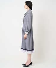 PRECD04690 CHRISTIAN AUJARD(クリスチャン・オジャール) 棒タイ付プリントワンピース ネイビー系