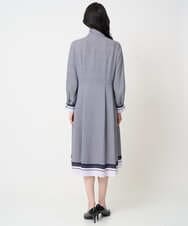 PRECD04690 CHRISTIAN AUJARD(クリスチャン・オジャール) 棒タイ付プリントワンピース ネイビー系