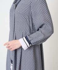 PRECD04690 CHRISTIAN AUJARD(クリスチャン・オジャール) 棒タイ付プリントワンピース ネイビー系