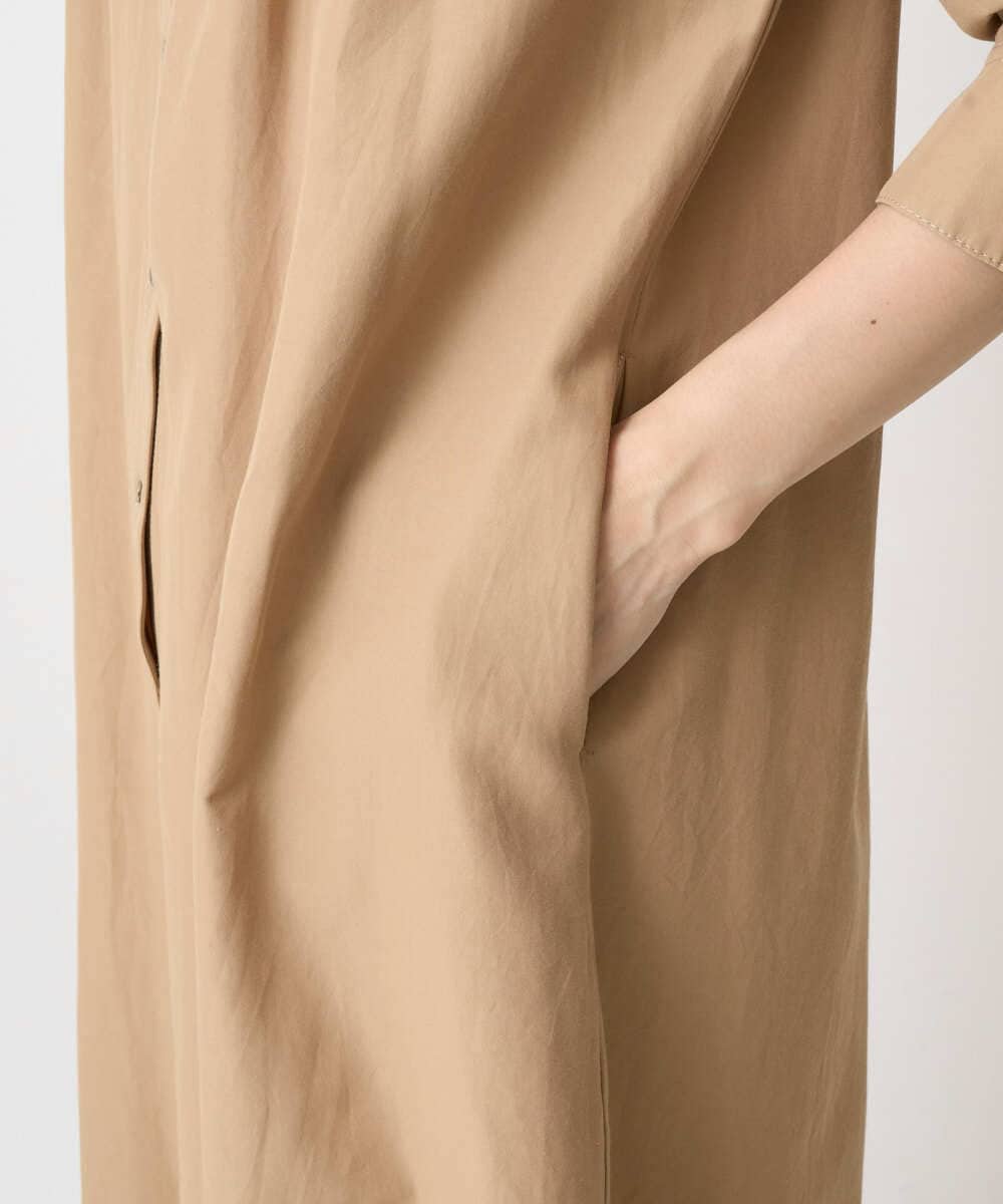 PREGA45500 CHRISTIAN AUJARD(クリスチャン・オジャール) タックデザインワンピース ライトブラウンB