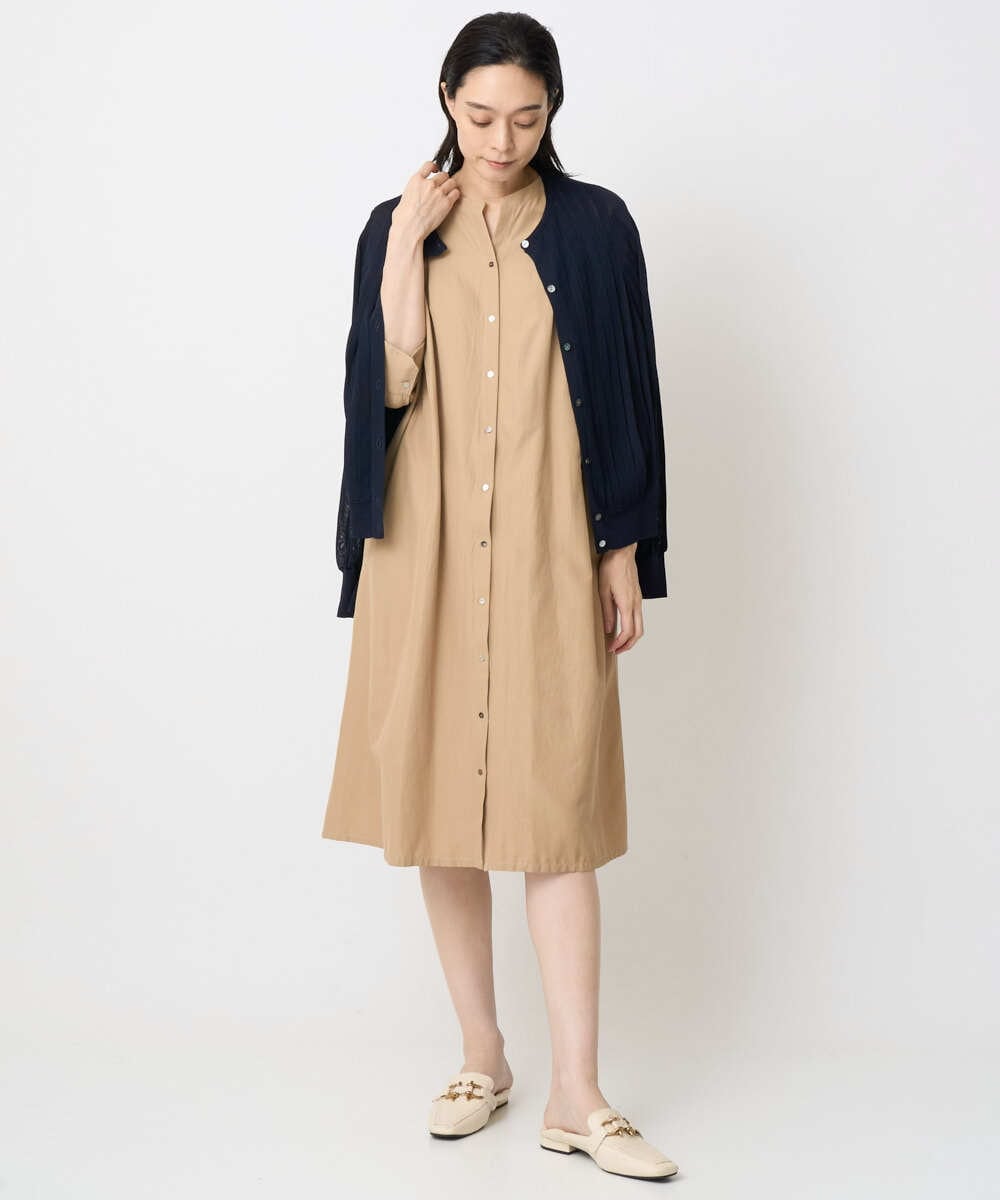 PREGA45500 CHRISTIAN AUJARD(クリスチャン・オジャール) タックデザインワンピース ライトブラウンB