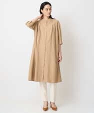 PREGA45500 CHRISTIAN AUJARD(クリスチャン・オジャール) タックデザインワンピース ライトブラウンB