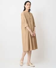 PREGA45500 CHRISTIAN AUJARD(クリスチャン・オジャール) タックデザインワンピース ライトブラウンB