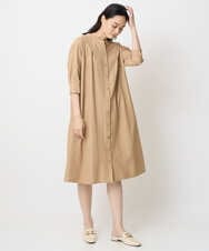 PREGA45500 CHRISTIAN AUJARD(クリスチャン・オジャール) タックデザインワンピース ライトブラウンB