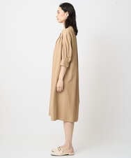 PREGA45500 CHRISTIAN AUJARD(クリスチャン・オジャール) タックデザインワンピース ライトブラウンB