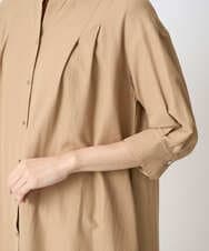 PREGA45500 CHRISTIAN AUJARD(クリスチャン・オジャール) タックデザインワンピース ライトブラウンB