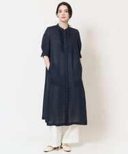 PREGA63600 CHRISTIAN AUJARD(クリスチャン・オジャール) リネンリラクシーワンピース ネイビー