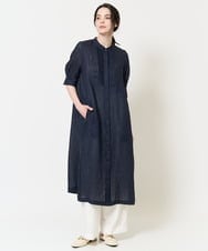 PREGA63600 CHRISTIAN AUJARD(クリスチャン・オジャール) リネンリラクシーワンピース ネイビー