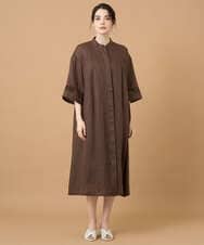 PREGD52590 CHRISTIAN AUJARD(クリスチャン・オジャール) リネンクロスワンピース ブラウン