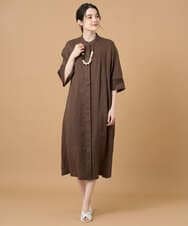 PREGD52590 CHRISTIAN AUJARD(クリスチャン・オジャール) リネンクロスワンピース ブラウン