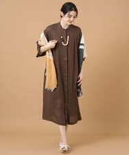 PREGD52590 CHRISTIAN AUJARD(クリスチャン・オジャール) リネンクロスワンピース ブラウン