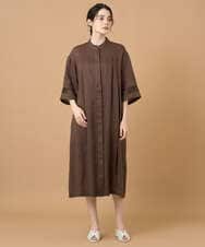 PREGD52590 CHRISTIAN AUJARD(クリスチャン・オジャール) リネンクロスワンピース ブラウン