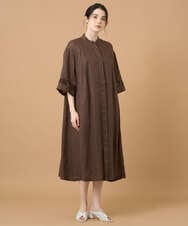 PREGD52590 CHRISTIAN AUJARD(クリスチャン・オジャール) リネンクロスワンピース ブラウン