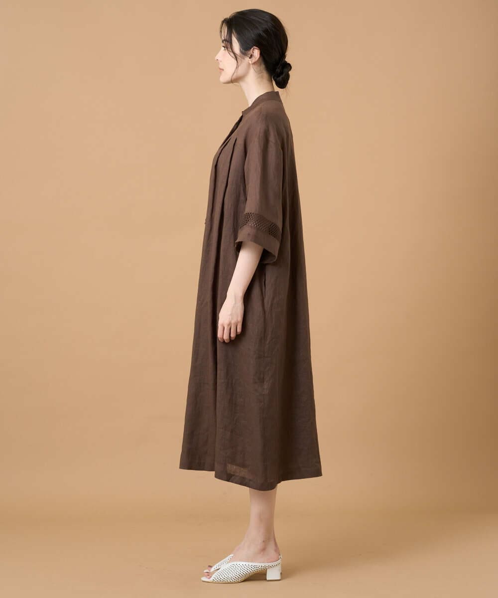 PREGD52590 CHRISTIAN AUJARD(クリスチャン・オジャール) リネンクロスワンピース ブラウン