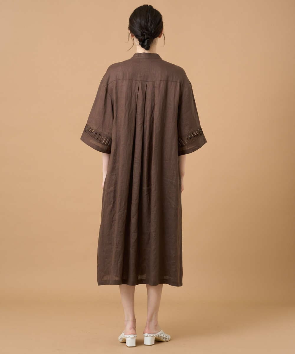 PREGD52590 CHRISTIAN AUJARD(クリスチャン・オジャール) リネンクロスワンピース ブラウン