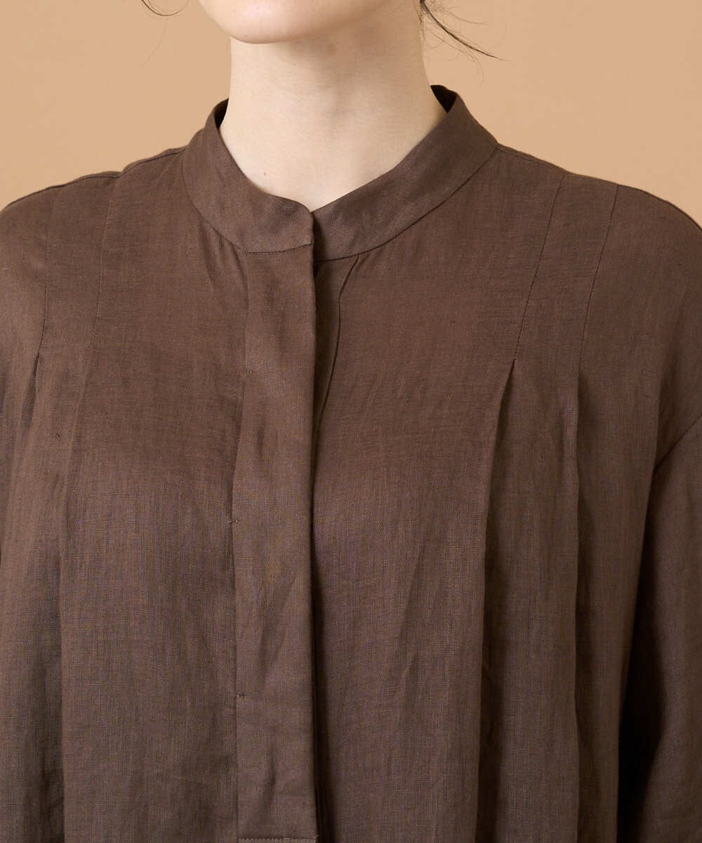 PREGD52590 CHRISTIAN AUJARD(クリスチャン・オジャール) リネンクロスワンピース ブラウン