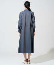 PREGE05620 CHRISTIAN AUJARD(クリスチャン・オジャール) バンドカラーシャツワンピース ブルー