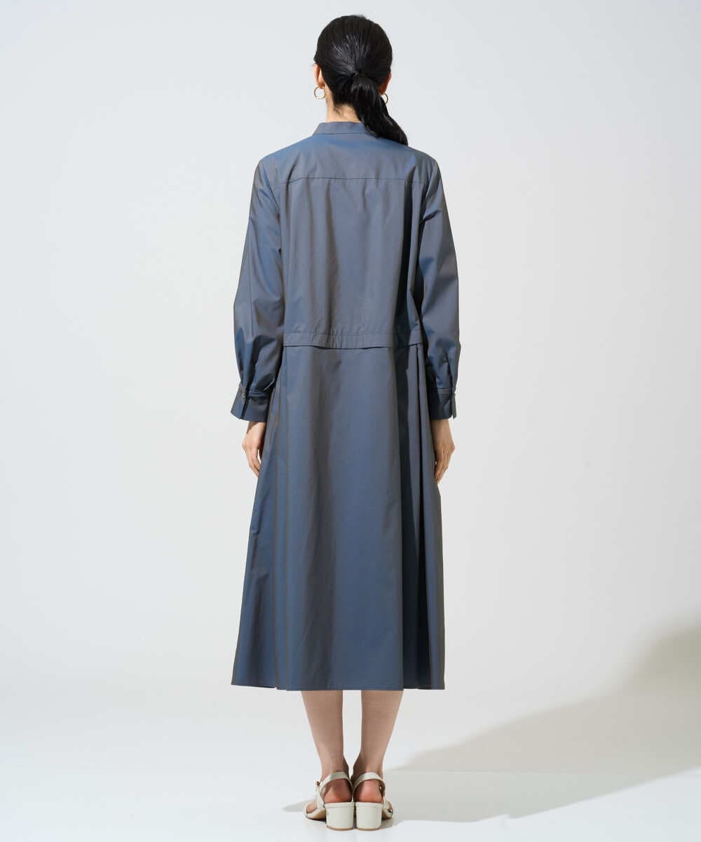 PREGE05620 CHRISTIAN AUJARD(クリスチャン・オジャール) バンドカラーシャツワンピース ブルー