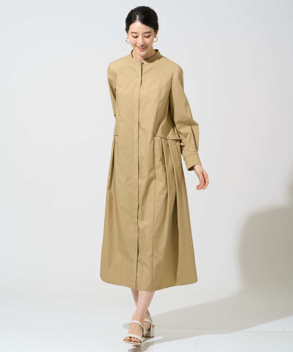 PREGE05620 CHRISTIAN AUJARD(クリスチャン・オジャール) バンドカラーシャツワンピース ベージュ