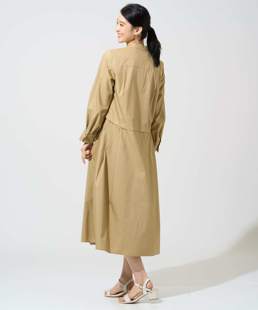 PREGE05620 CHRISTIAN AUJARD(クリスチャン・オジャール) バンドカラーシャツワンピース ベージュ