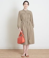 PREGS10400 CHRISTIAN AUJARD(クリスチャン・オジャール) ベルト付シャツワンピース カーキ