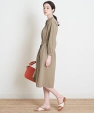 PREGS10400 CHRISTIAN AUJARD(クリスチャン・オジャール) ベルト付シャツワンピース カーキ