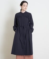 PREGS10400 CHRISTIAN AUJARD(クリスチャン・オジャール) ベルト付シャツワンピース ネイビー