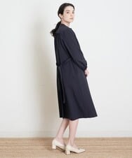 PREGS10400 CHRISTIAN AUJARD(クリスチャン・オジャール) ベルト付シャツワンピース ネイビー