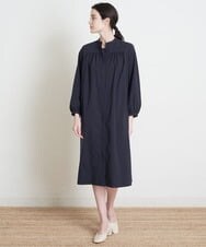 PREGS10400 CHRISTIAN AUJARD(クリスチャン・オジャール) ベルト付シャツワンピース ネイビー