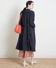 PREGS10400 CHRISTIAN AUJARD(クリスチャン・オジャール) ベルト付シャツワンピース ネイビー