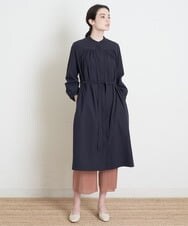 PREGS10400 CHRISTIAN AUJARD(クリスチャン・オジャール) ベルト付シャツワンピース ネイビー