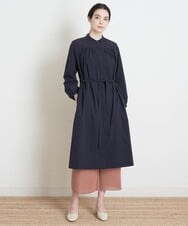 PREGS10400 CHRISTIAN AUJARD(クリスチャン・オジャール) ベルト付シャツワンピース ネイビー