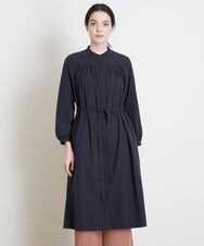 PREGS10400 CHRISTIAN AUJARD(クリスチャン・オジャール) ベルト付シャツワンピース ネイビー