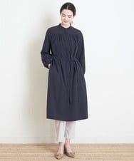 PREGS10400 CHRISTIAN AUJARD(クリスチャン・オジャール) ベルト付シャツワンピース ネイビー