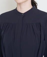 PREGS10400 CHRISTIAN AUJARD(クリスチャン・オジャール) ベルト付シャツワンピース ネイビー