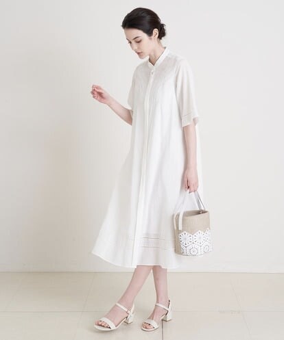 PREGS21490  コットンリネンシャツワンピース