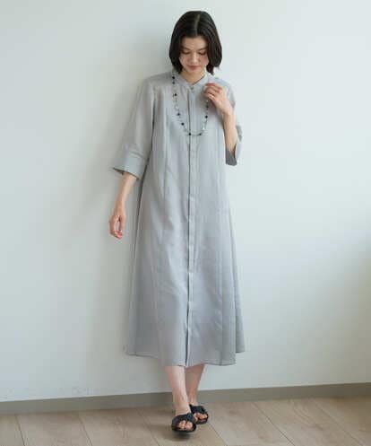 PREHE30520 CHRISTIAN AUJARD バンドカラーシアーワンピース